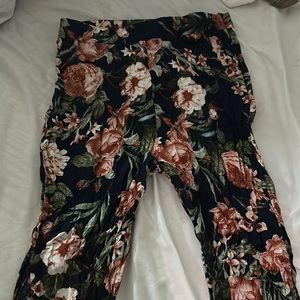 Long flower print pants